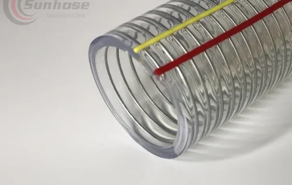 Checking length and Testing of Clear reinforced PVC Hose