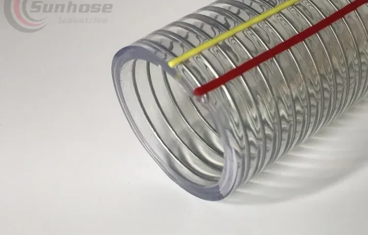 Checking length and Testing of Clear reinforced PVC Hose