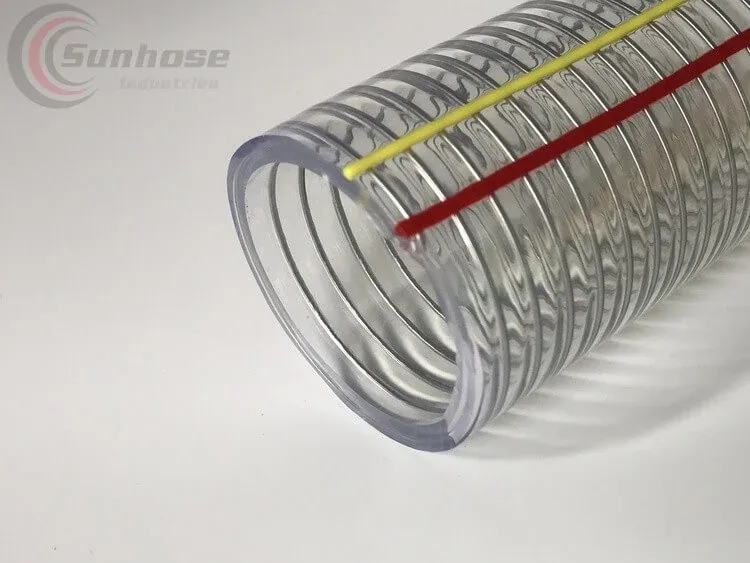 Checking length and Testing of Clear reinforced PVC Hose